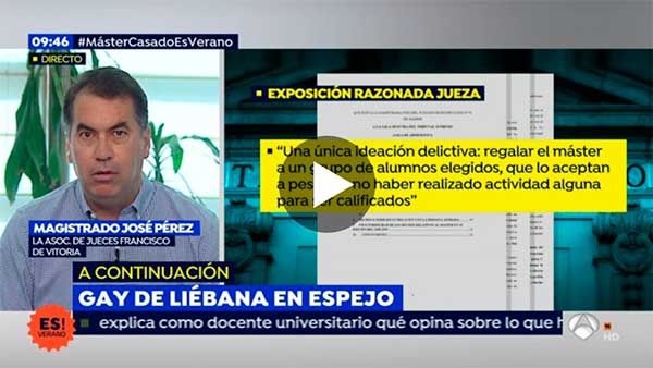 Entrevista a José Pérez, de AJFV, sobre el auto del caso de Pablo Casado