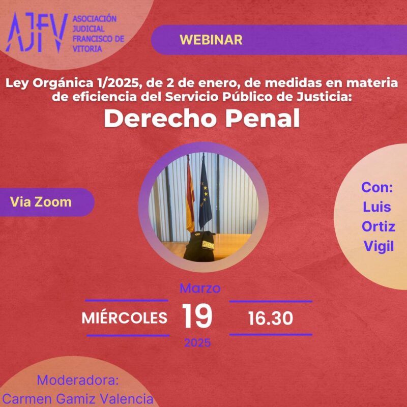 Webinar Ley de tribunales de instancia y jurisdicción penal